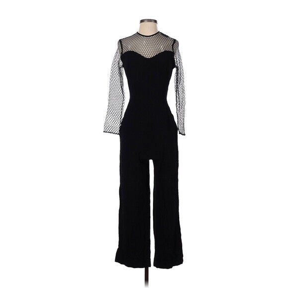 SANDRO Gasette Black Cropped Wide Leg Jumpsuit - FR 36 / US 4 - Picture 1 of 2